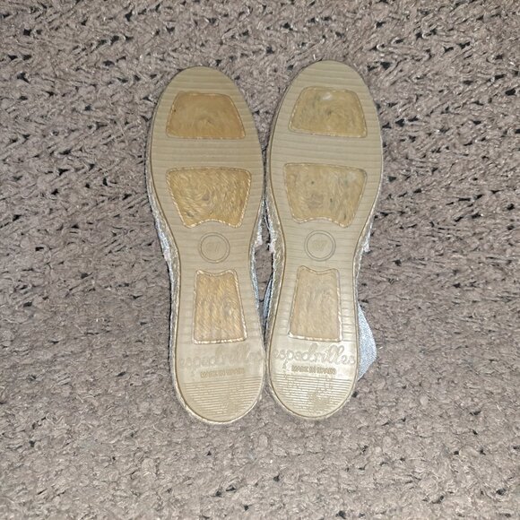 GAIMO-Espadrilles-Spain-Silver Sparkle Slip In Flats-Sz 37-Near Mint - Picture 7 of 7